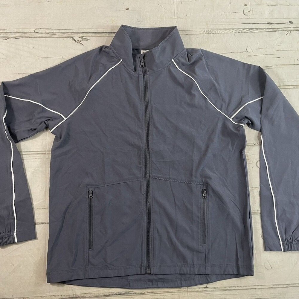 Soffe Womens Juniors Classic Gray Lightweight Warmup Jacket Full Zip/Pockets NEW